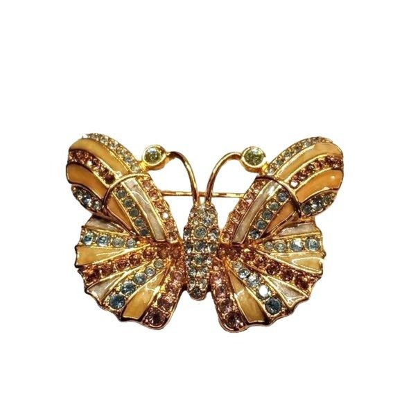 Vintage Swarovski Butterfly Pin Brooch Jewelry Sustainable Gift - Picture 1 of 2